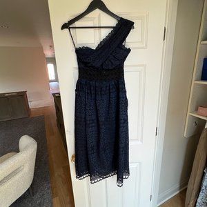 Self-Portrait Lace Navy Midi Dress